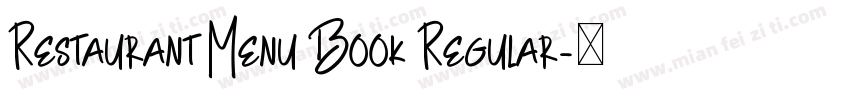 Restaurant Menu Book Regular字体转换